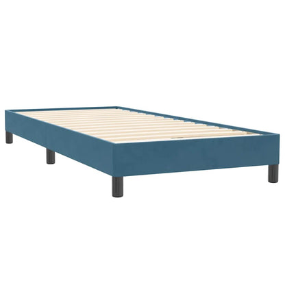 Boxspring zonder matras fluweel donkerblauw 90x220 cm