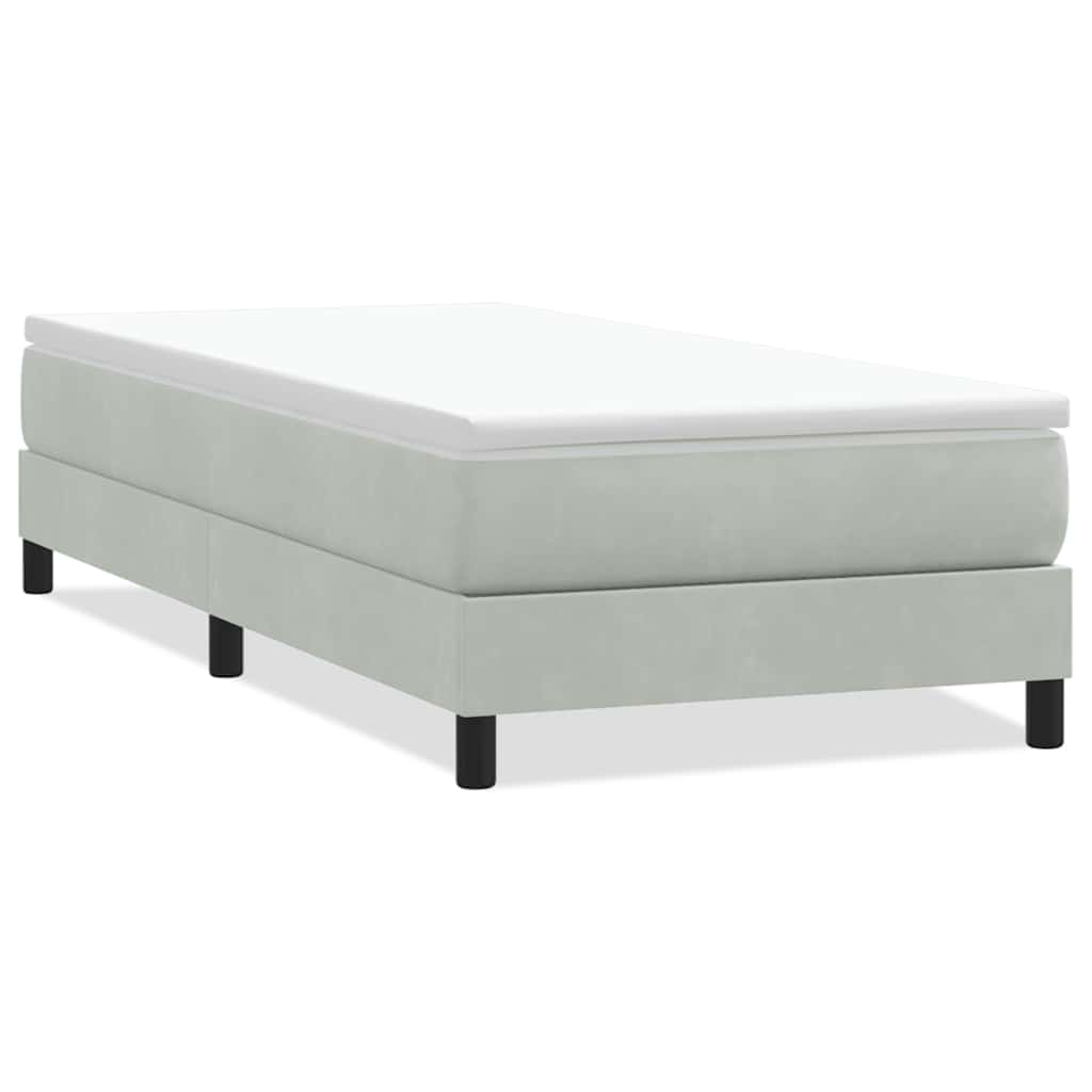Boxspring zonder matras fluweel lichtgrijs 100x220 cm