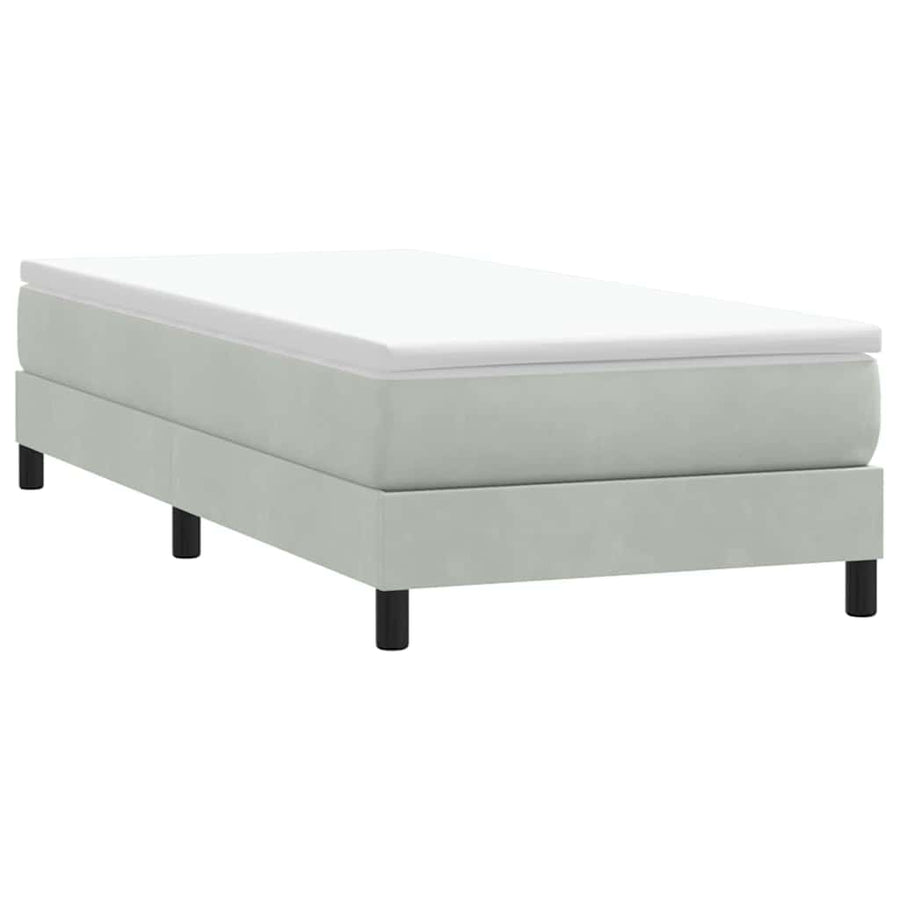 Boxspring zonder matras fluweel lichtgrijs 100x220 cm