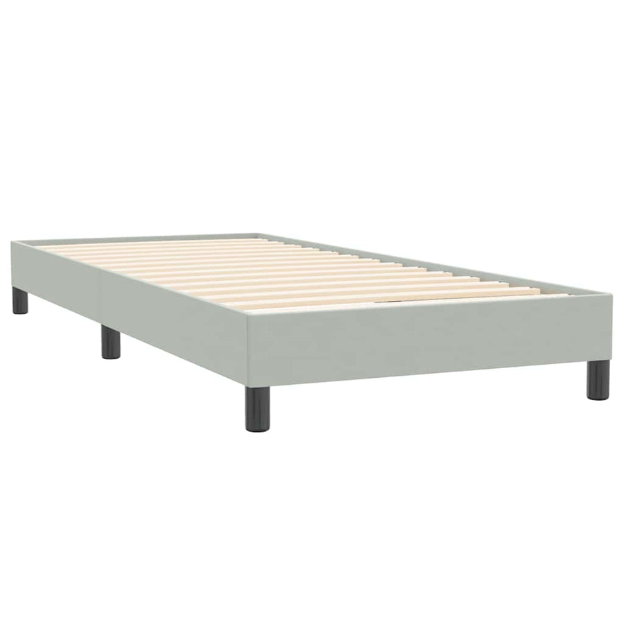 Boxspring zonder matras fluweel lichtgrijs 100x220 cm