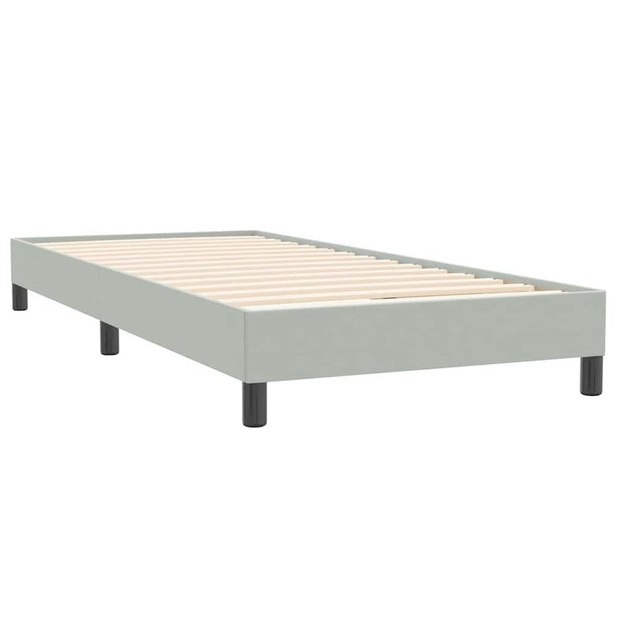 Boxspring zonder matras fluweel lichtgrijs 100x220 cm