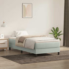 Boxspring 100x220 cm fluweel lichtgrijs