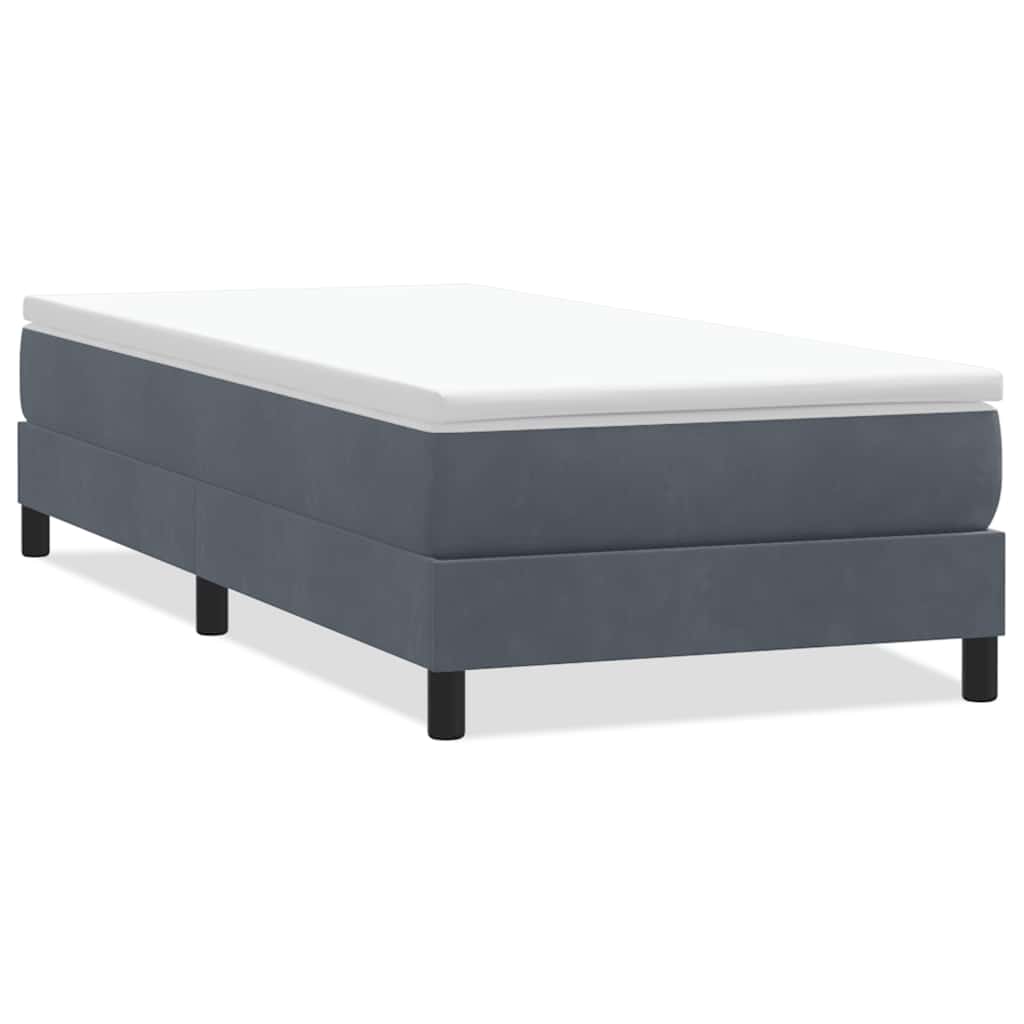 Boxspring zonder matras fluweel donkergrijs 100x220 cm