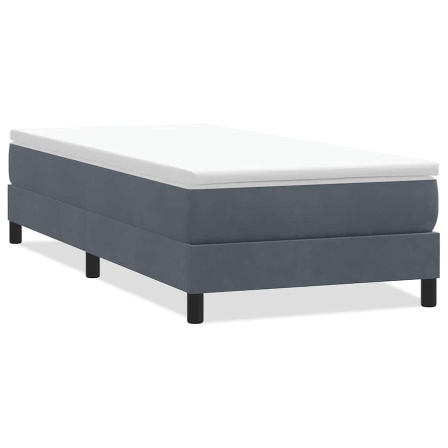 Boxspring zonder matras fluweel donkergrijs 100x220 cm