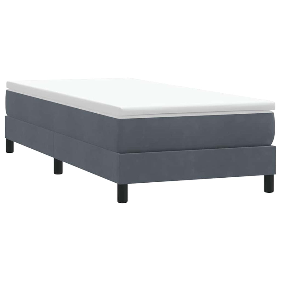 Boxspring zonder matras fluweel donkergrijs 100x220 cm