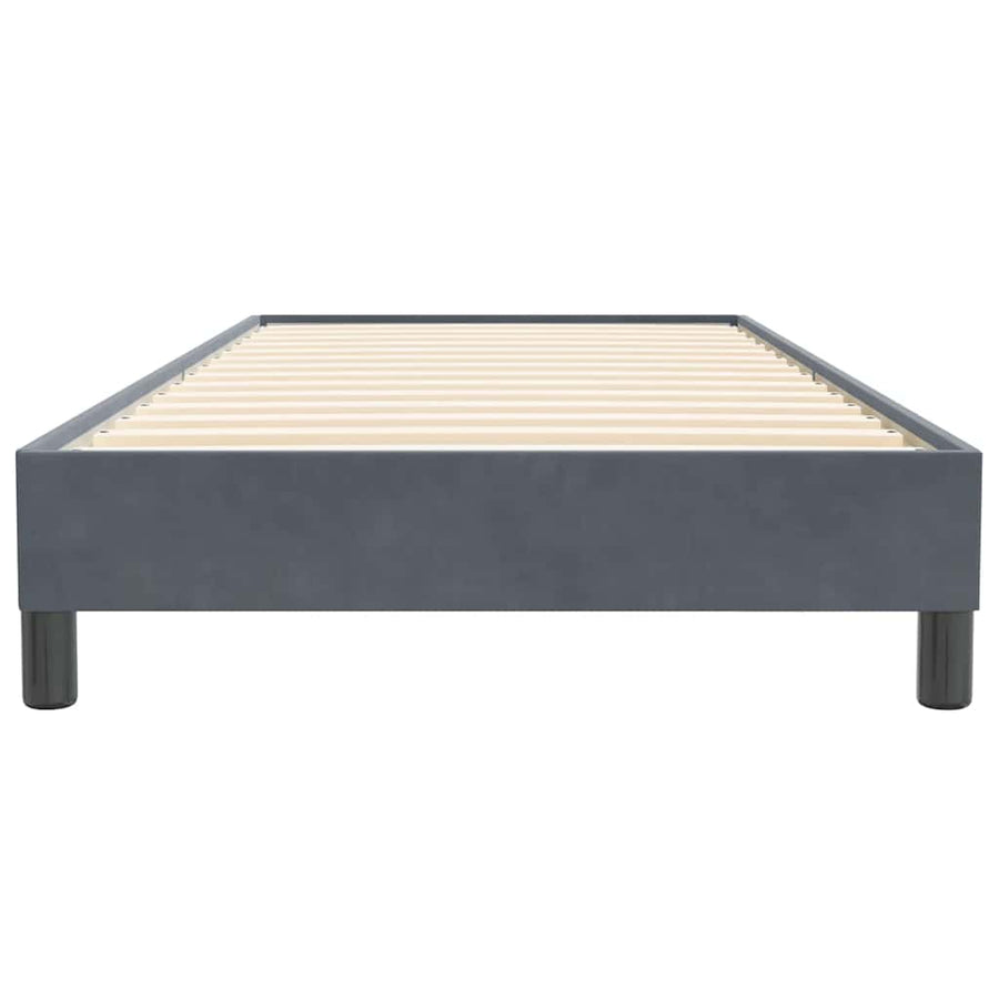 Boxspring zonder matras fluweel donkergrijs 100x220 cm