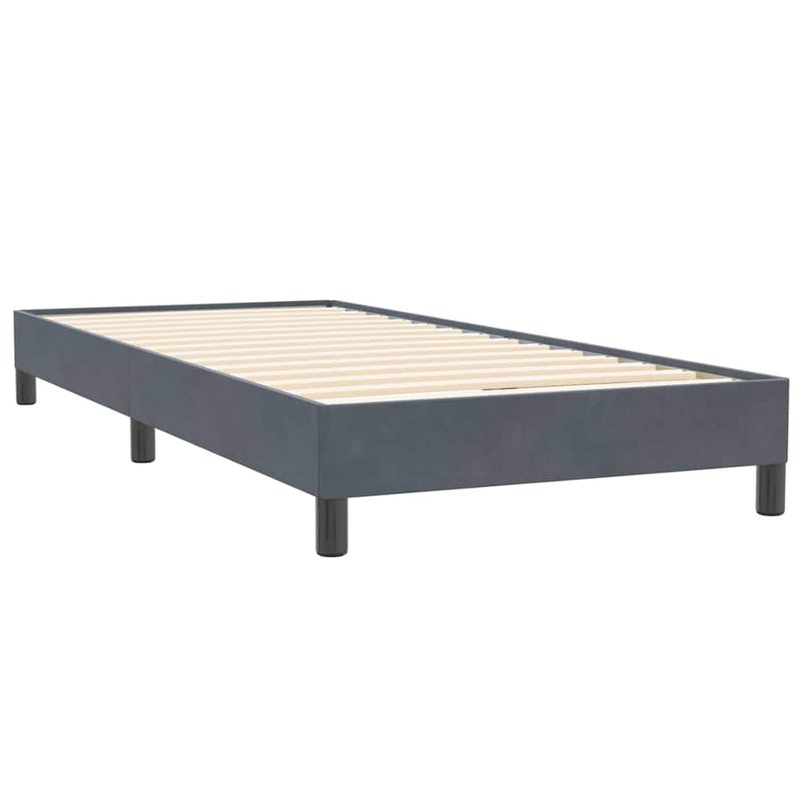 Boxspring zonder matras fluweel donkergrijs 100x220 cm