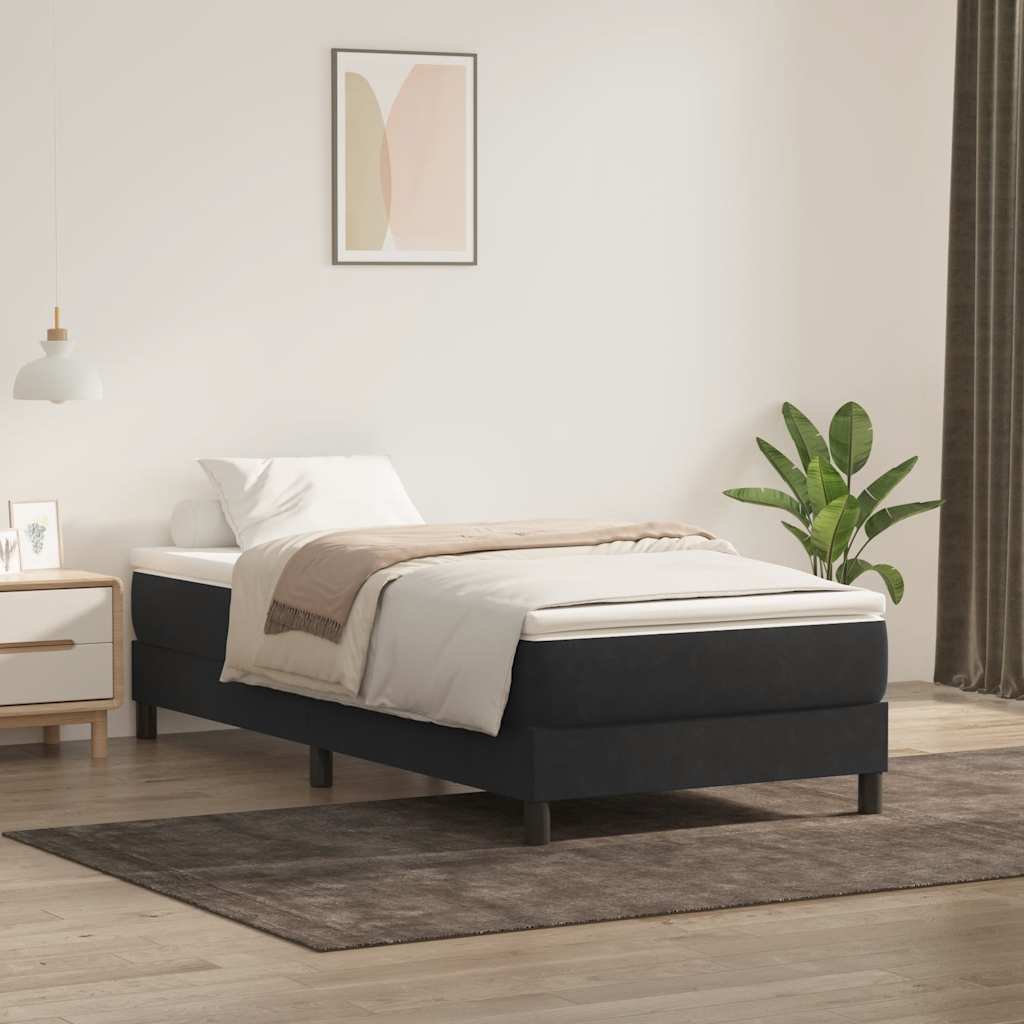 Boxspring zonder matras fluweel zwart 100x220 cm