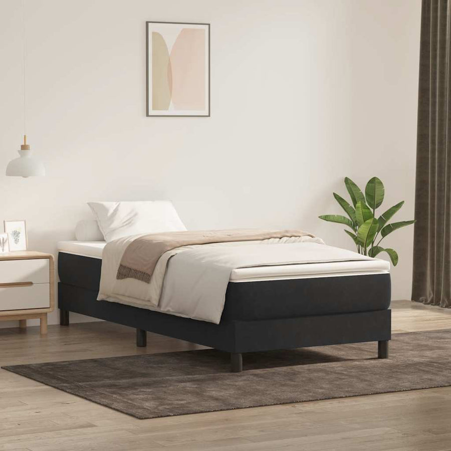 Boxspring zonder matras fluweel zwart 100x220 cm
