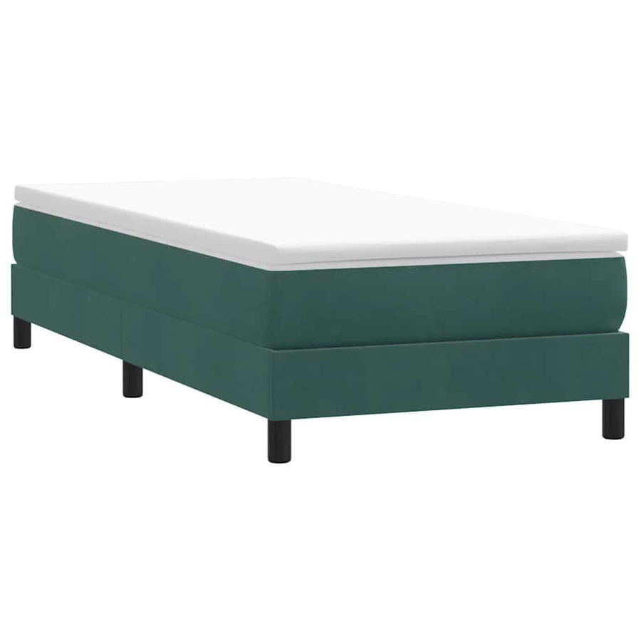 Boxspring zonder matras fluweel donkergroen 100x220 cm