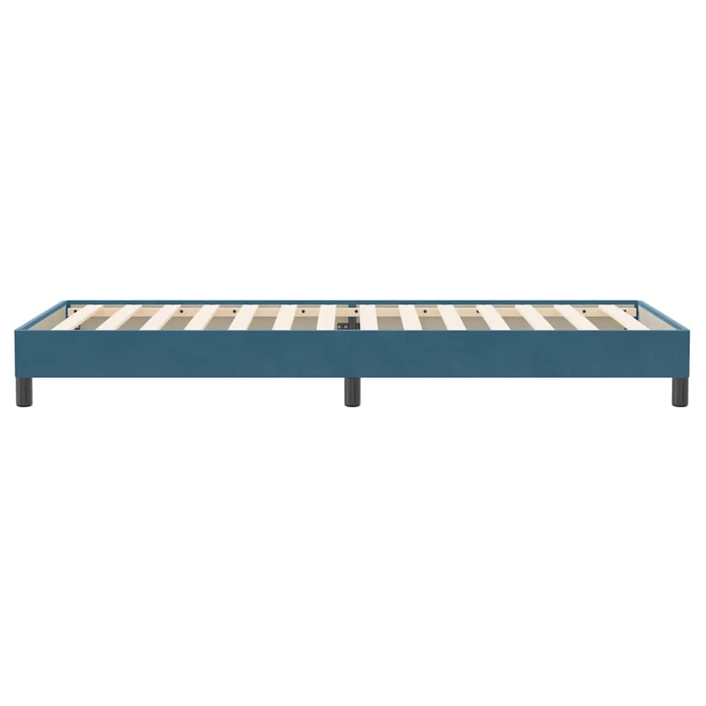 Boxspring zonder matras fluweel donkerblauw 100x220 cm