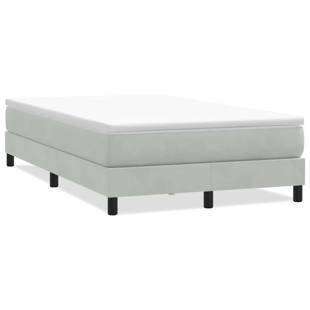 Boxspring zonder matras fluweel lichtgrijs 120x220 cm