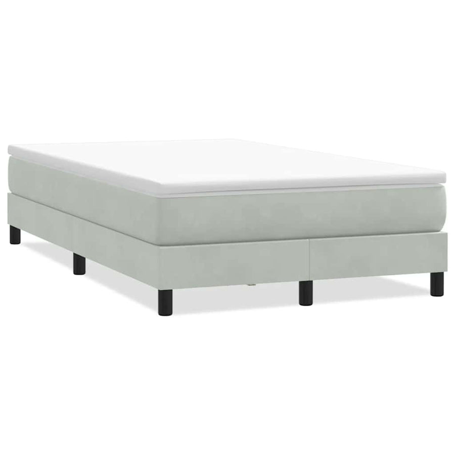 Boxspring zonder matras fluweel lichtgrijs 120x220 cm