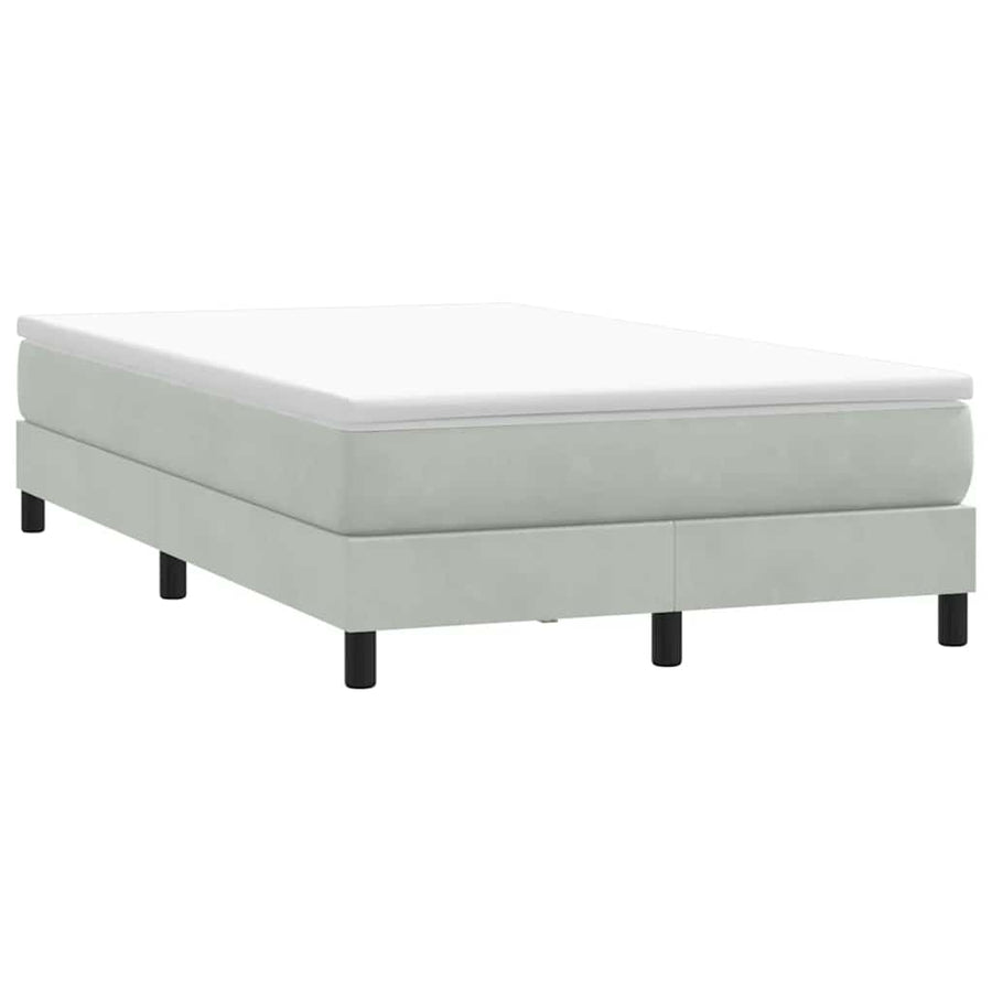 Boxspring zonder matras fluweel lichtgrijs 120x220 cm