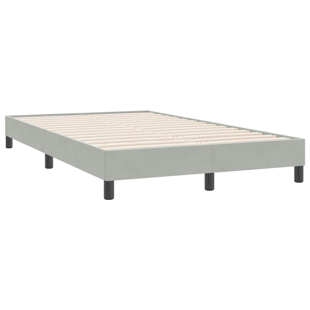 Boxspring zonder matras fluweel lichtgrijs 120x220 cm