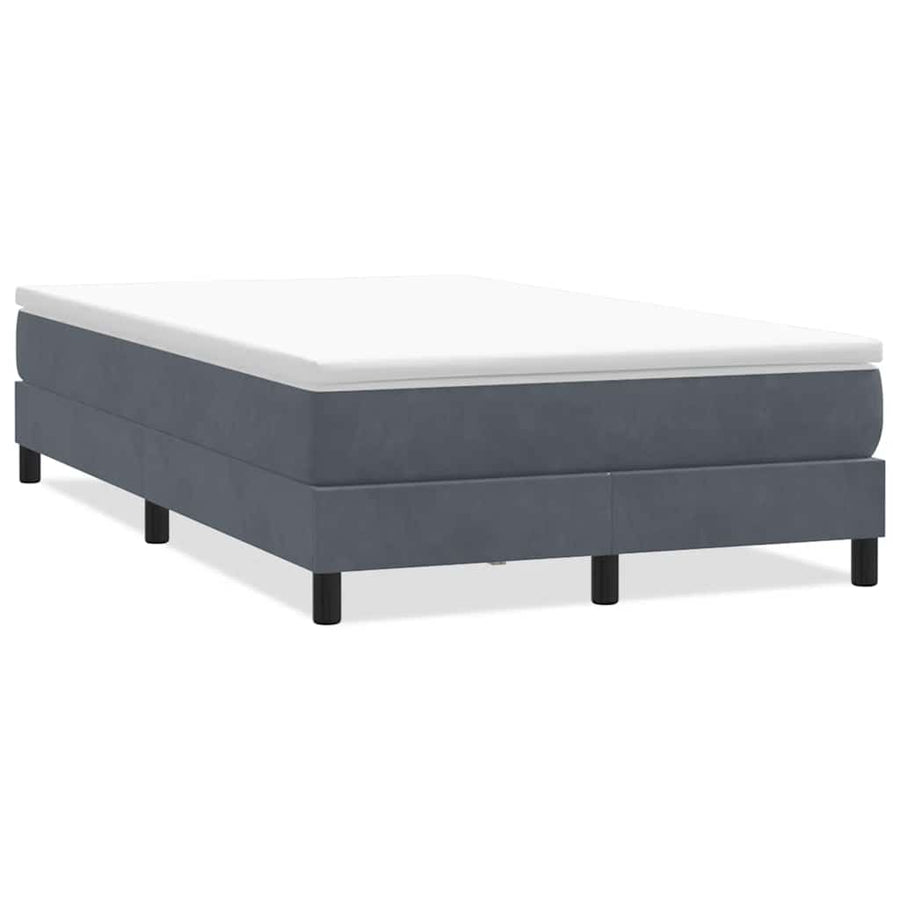 Boxspring zonder matras fluweel donkergrijs 120x220 cm