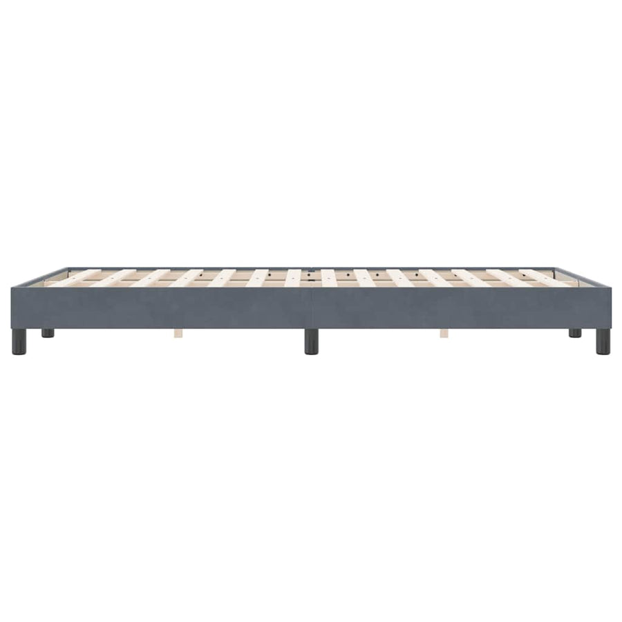 Boxspring zonder matras fluweel donkergrijs 120x220 cm
