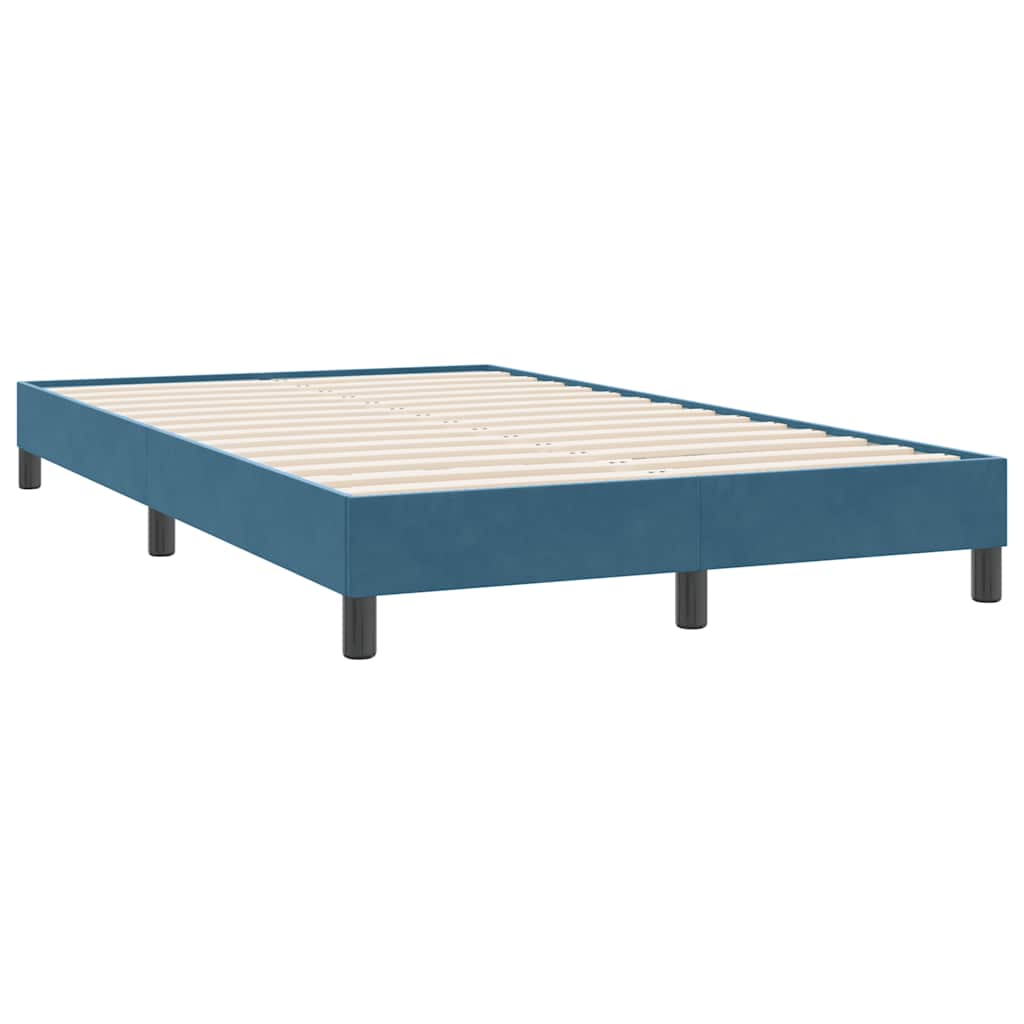 Boxspring zonder matras fluweel donkerblauw 120x220 cm