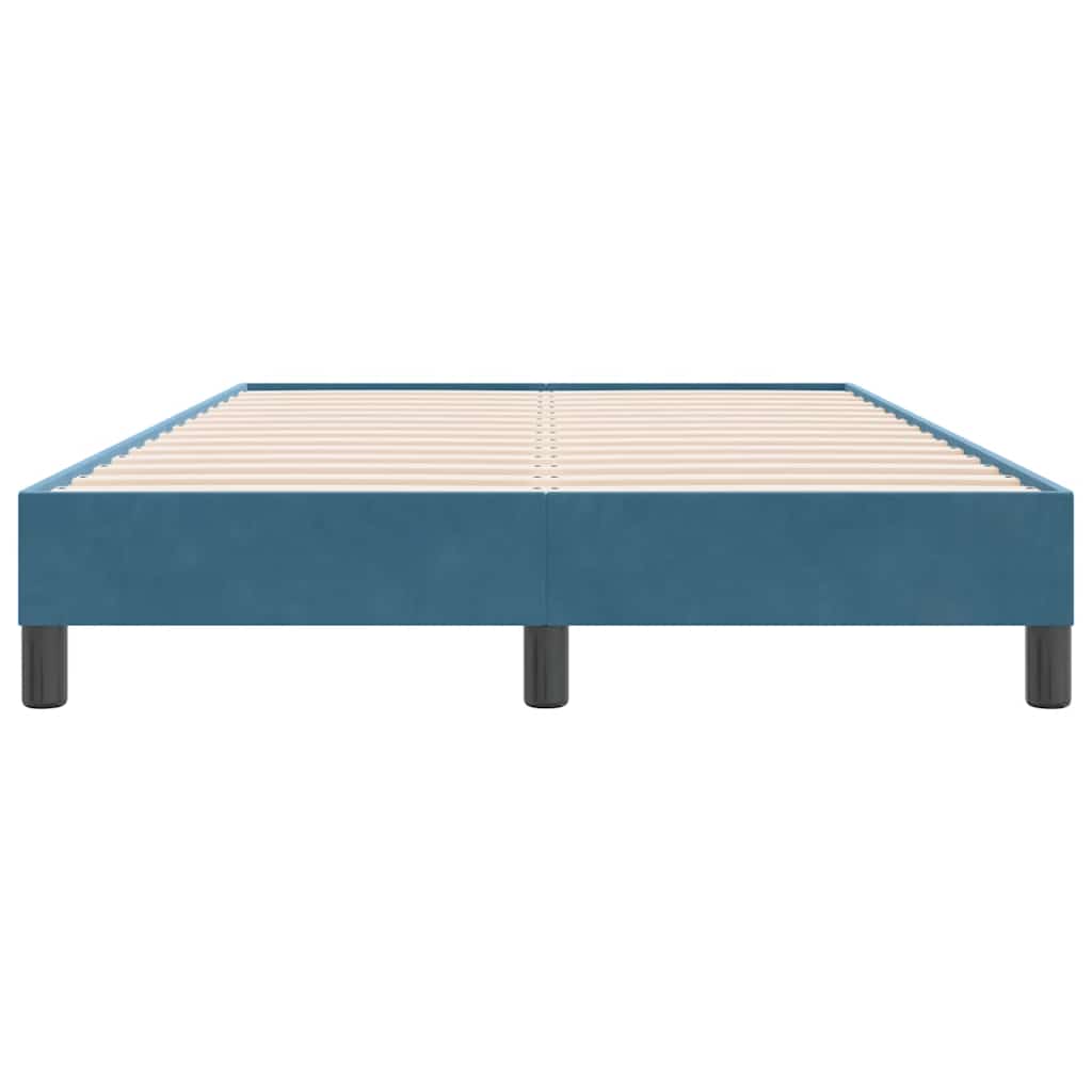 Boxspring zonder matras fluweel donkerblauw 120x220 cm