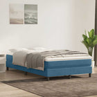 Box spring without mattress velvet dark blue 120x220 cm