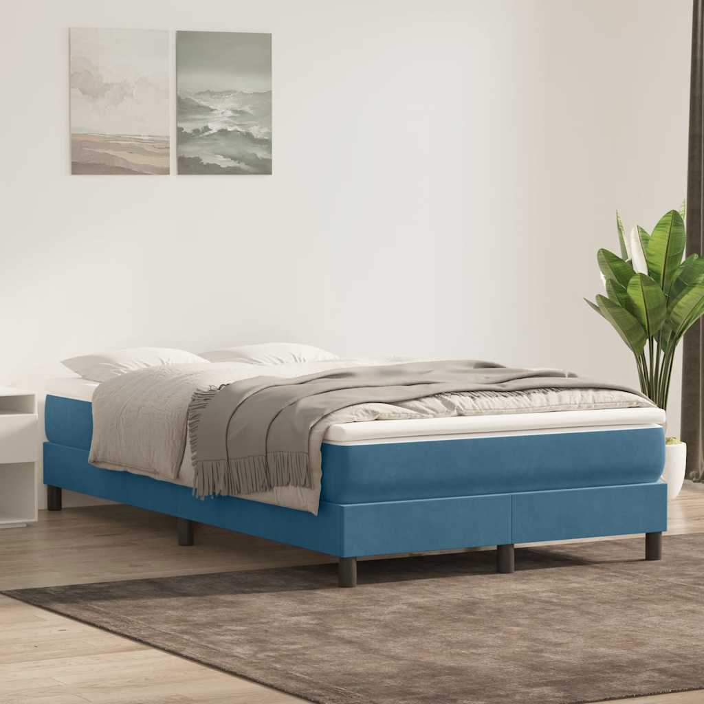 Boxspring zonder matras fluweel donkerblauw 120x220 cm