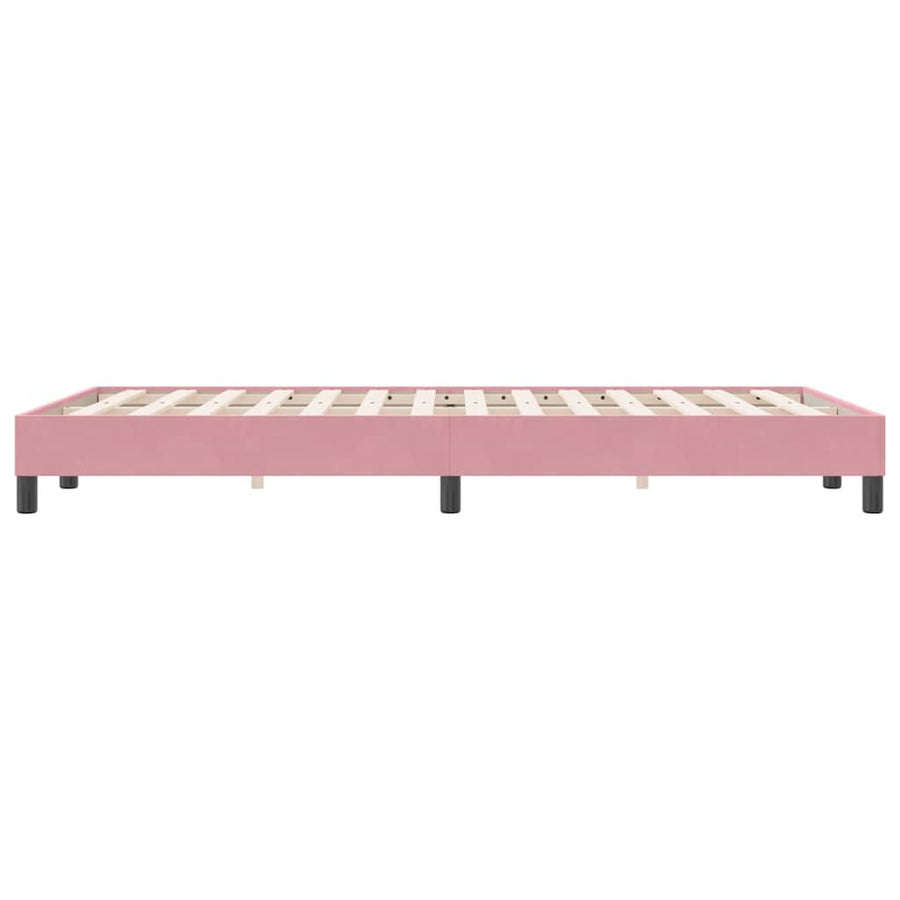 Boxspring zonder matras fluweel roze 120x220 cm