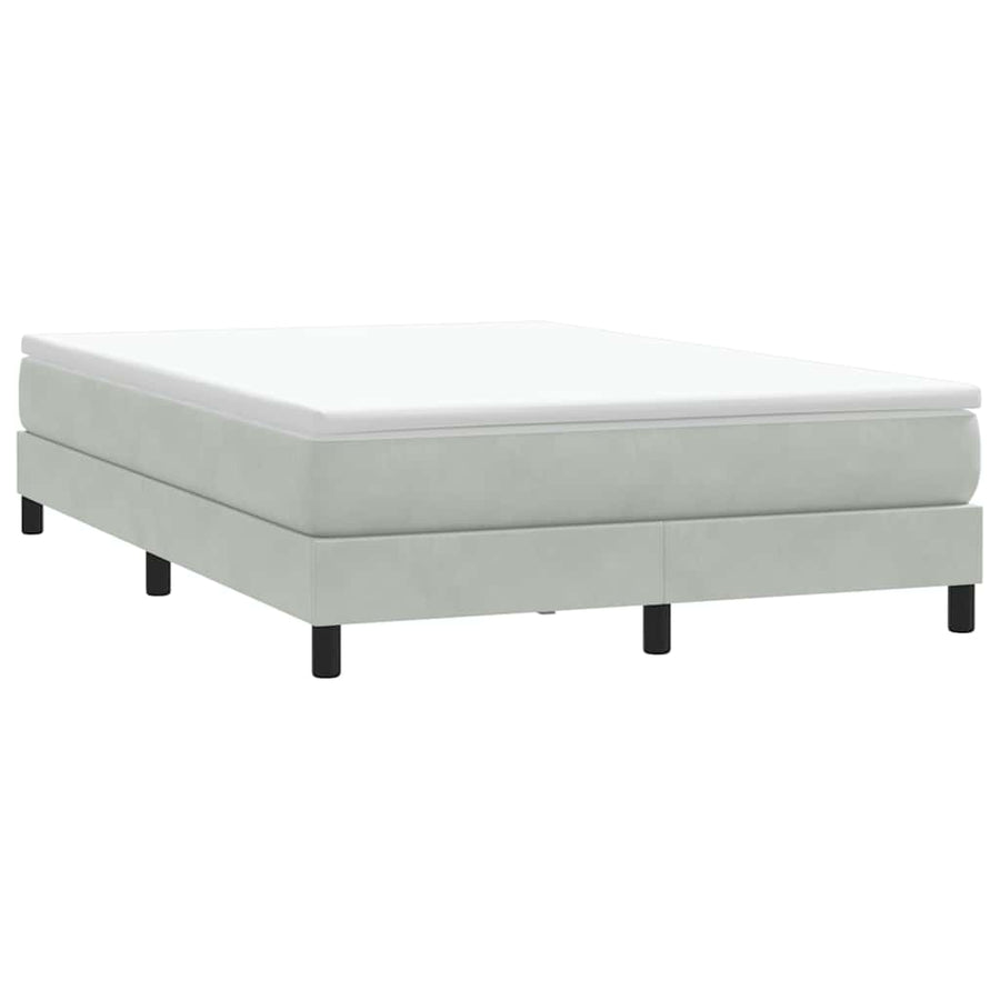 Boxspring zonder matras fluweel lichtgrijs 140x220 cm