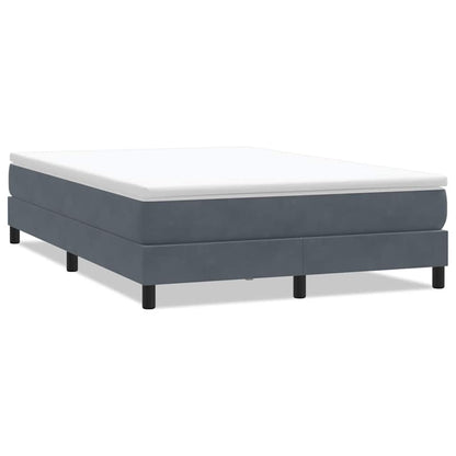 Boxspring zonder matras fluweel donkergrijs 140x220 cm