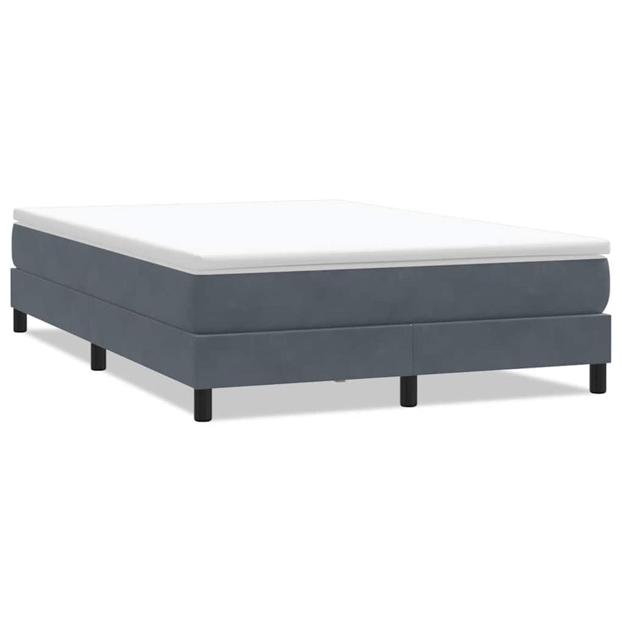 Boxspring zonder matras fluweel donkergrijs 140x220 cm