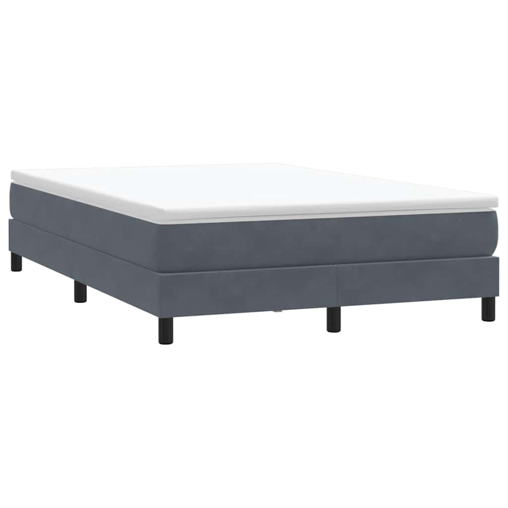 Boxspring zonder matras fluweel donkergrijs 140x220 cm