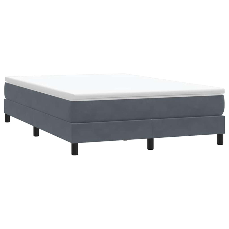 Boxspring zonder matras fluweel donkergrijs 140x220 cm