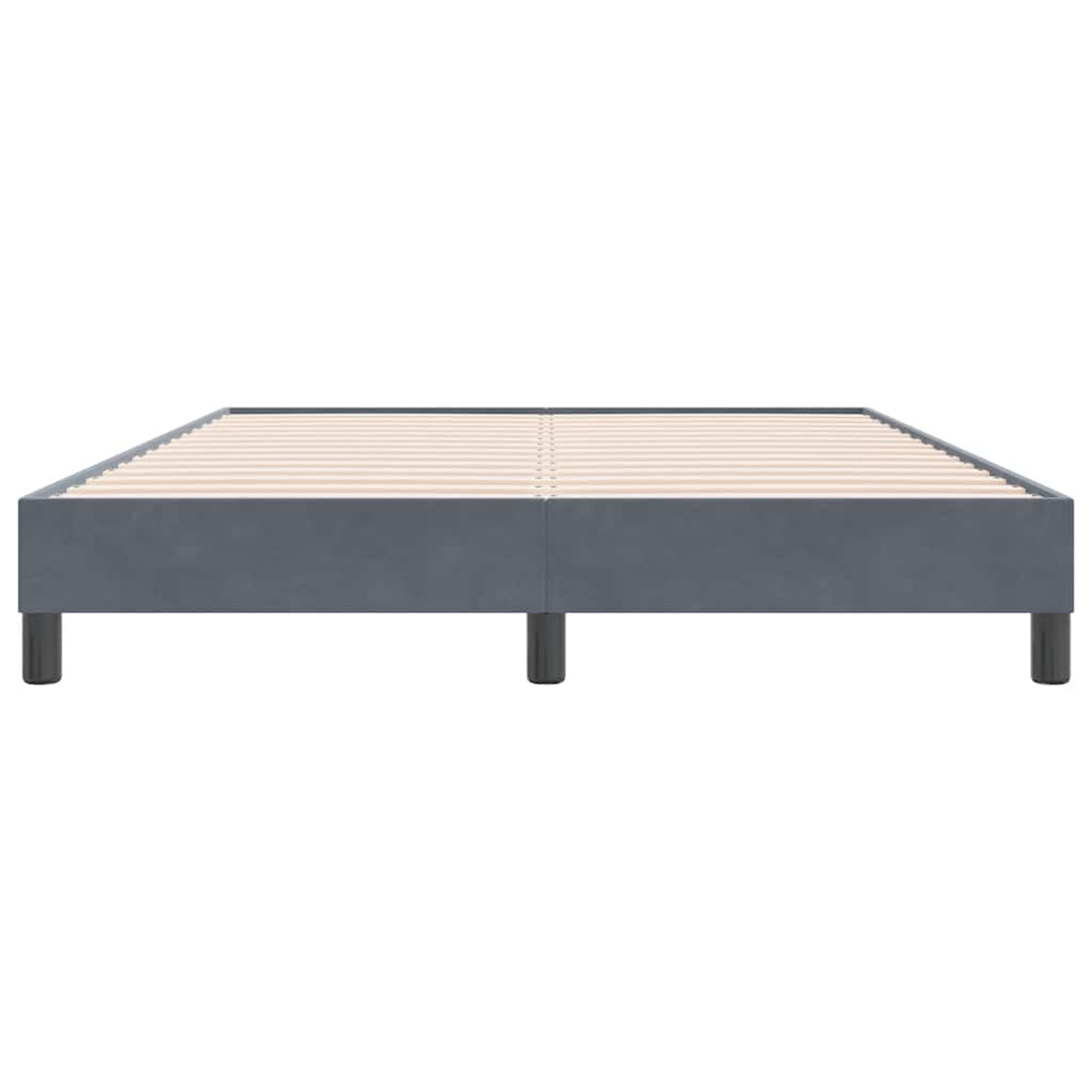 Boxspring zonder matras fluweel donkergrijs 140x220 cm