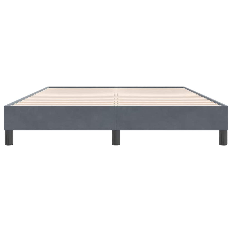 Boxspring zonder matras fluweel donkergrijs 140x220 cm