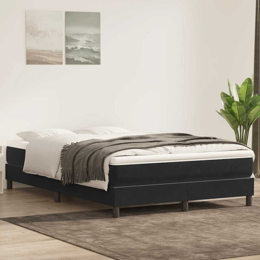 Boxspring zonder matras fluweel zwart 140x220 cm