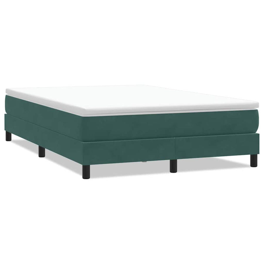 Boxspring zonder matras fluweel donkergroen 140x220 cm