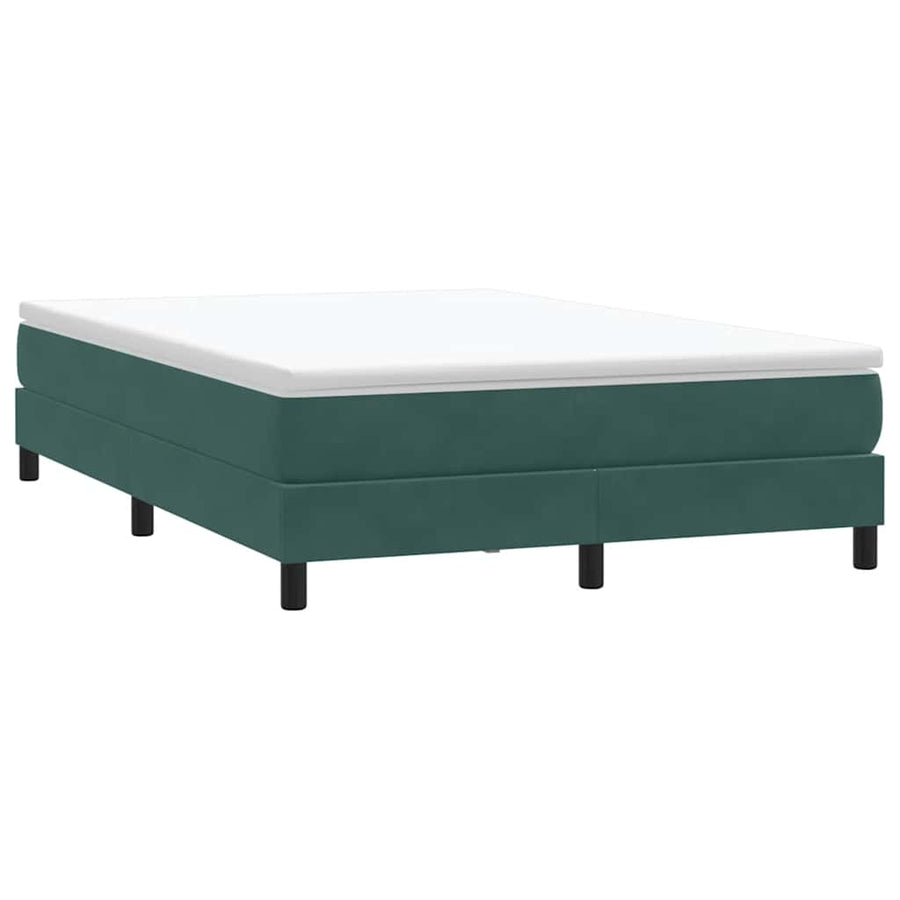 Boxspring zonder matras fluweel donkergroen 140x220 cm