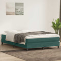 Box spring without mattress velvet dark green 140x220 cm