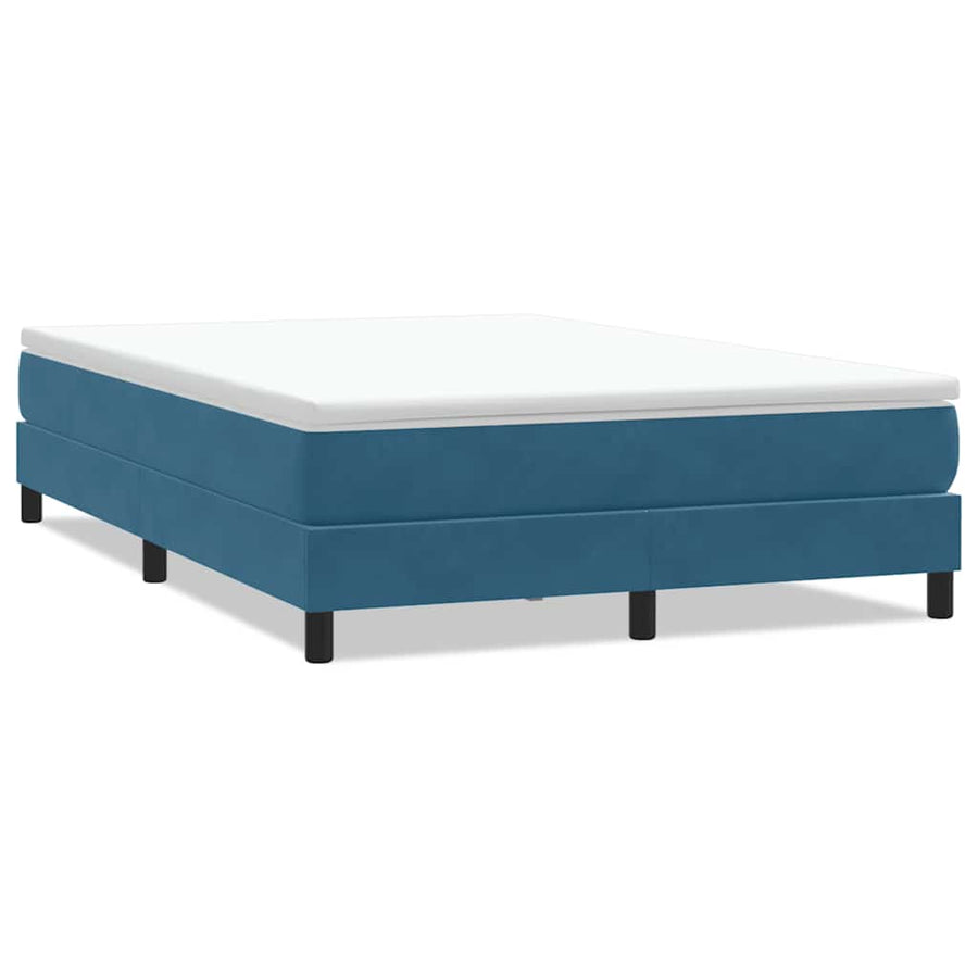 Boxspring zonder matras fluweel donkerblauw 140x220 cm