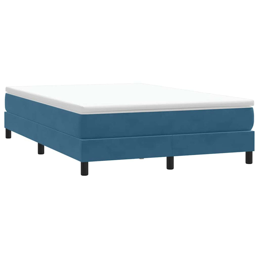 Boxspring zonder matras fluweel donkerblauw 140x220 cm