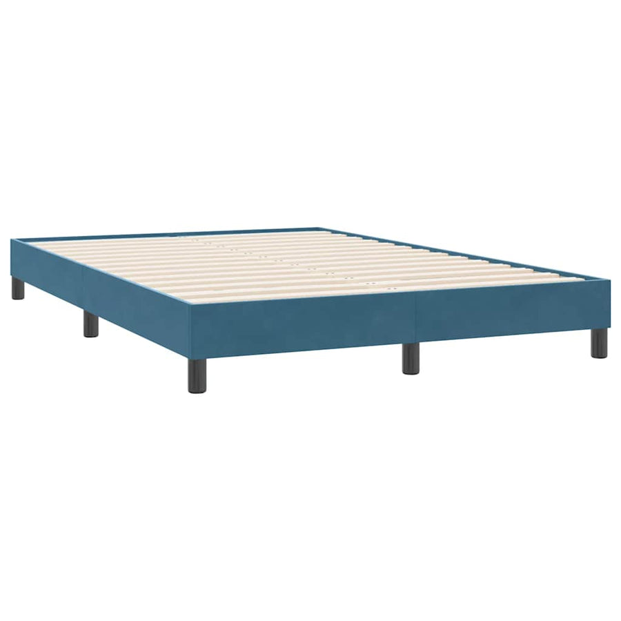 Boxspring zonder matras fluweel donkerblauw 140x220 cm