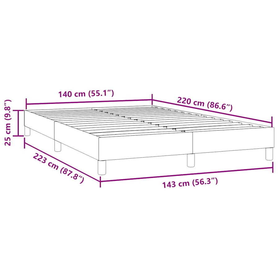 Boxspring zonder matras fluweel roze 140x220 cm