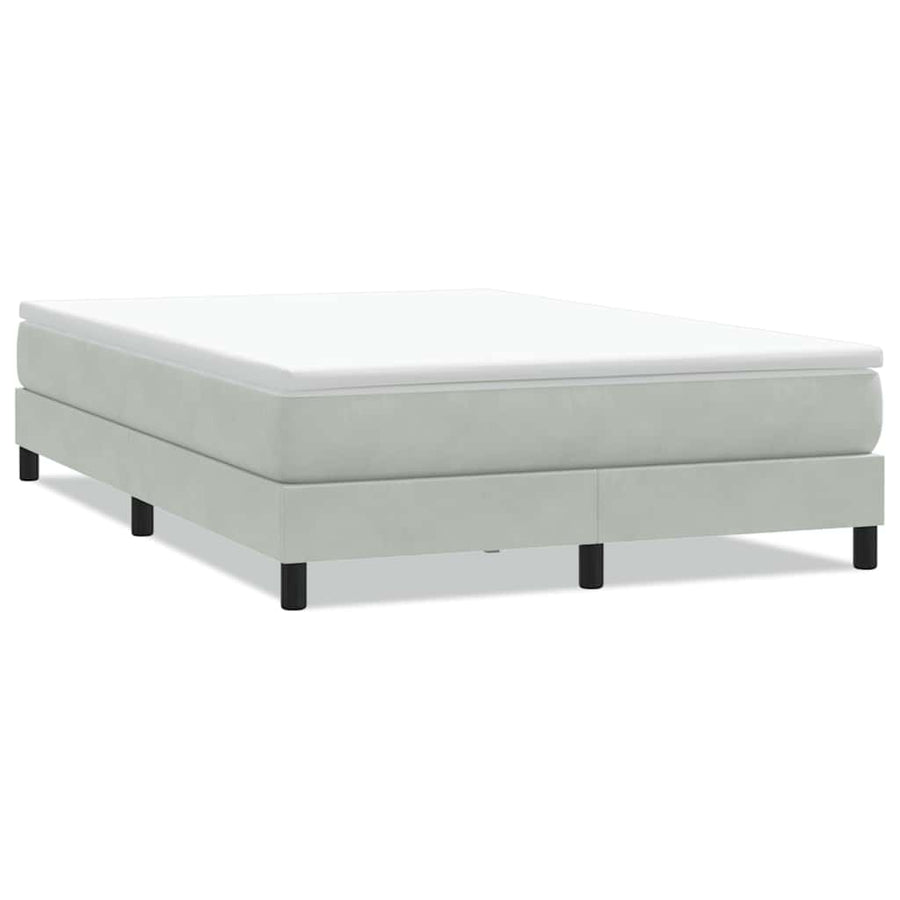 Boxspring zonder matras fluweel lichtgrijs 160x220 cm
