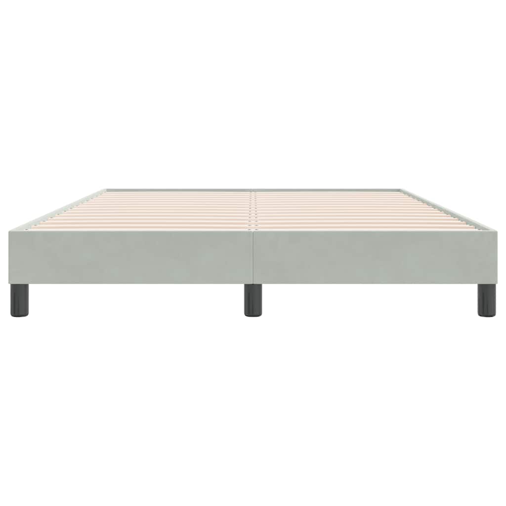 Boxspring zonder matras fluweel lichtgrijs 160x220 cm