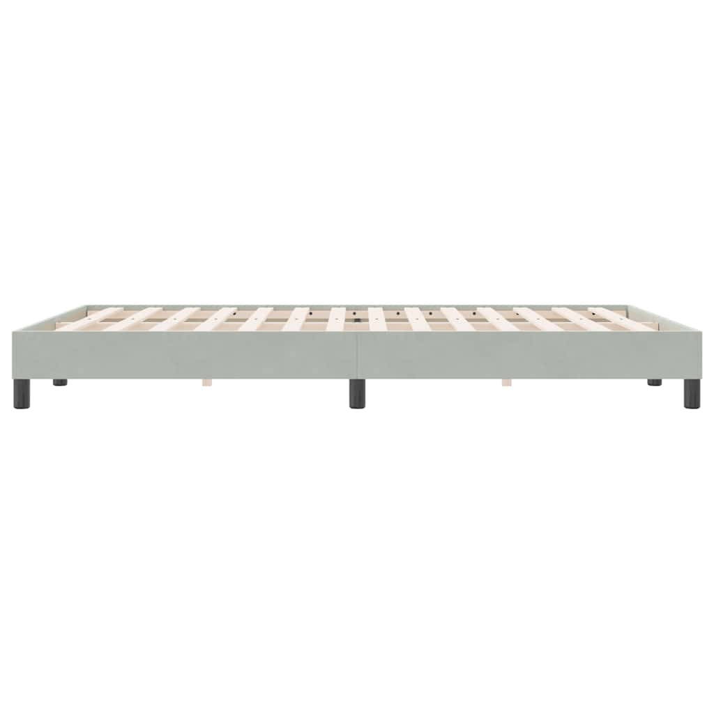 Boxspring zonder matras fluweel lichtgrijs 160x220 cm