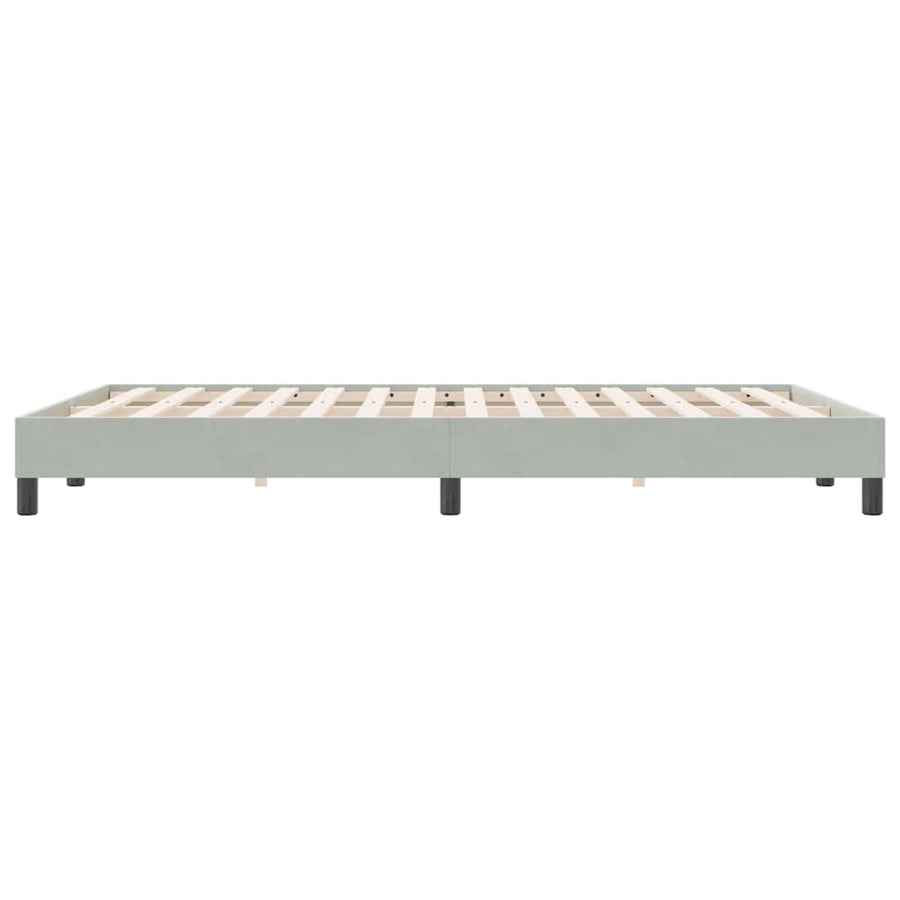 Boxspring zonder matras fluweel lichtgrijs 160x220 cm