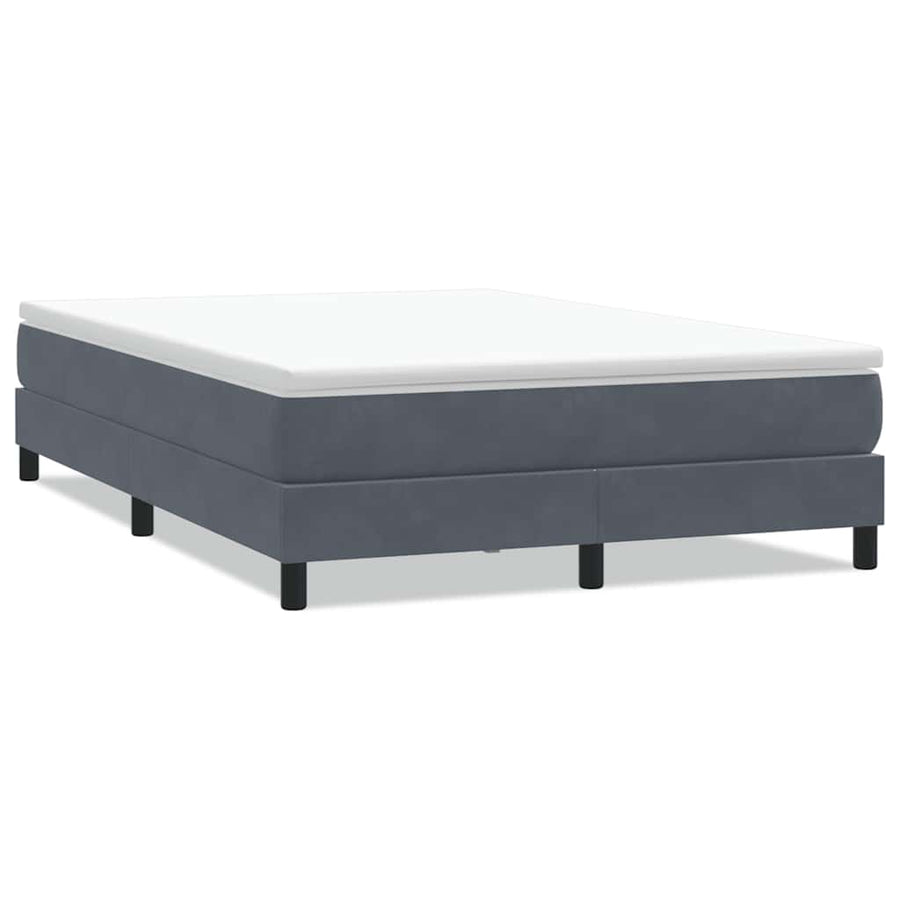 Boxspring zonder matras fluweel donkergrijs 160x220 cm