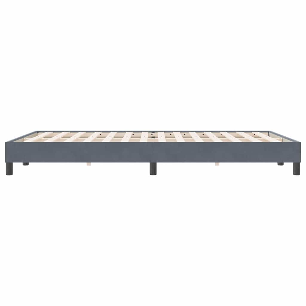Boxspring zonder matras fluweel donkergrijs 160x220 cm