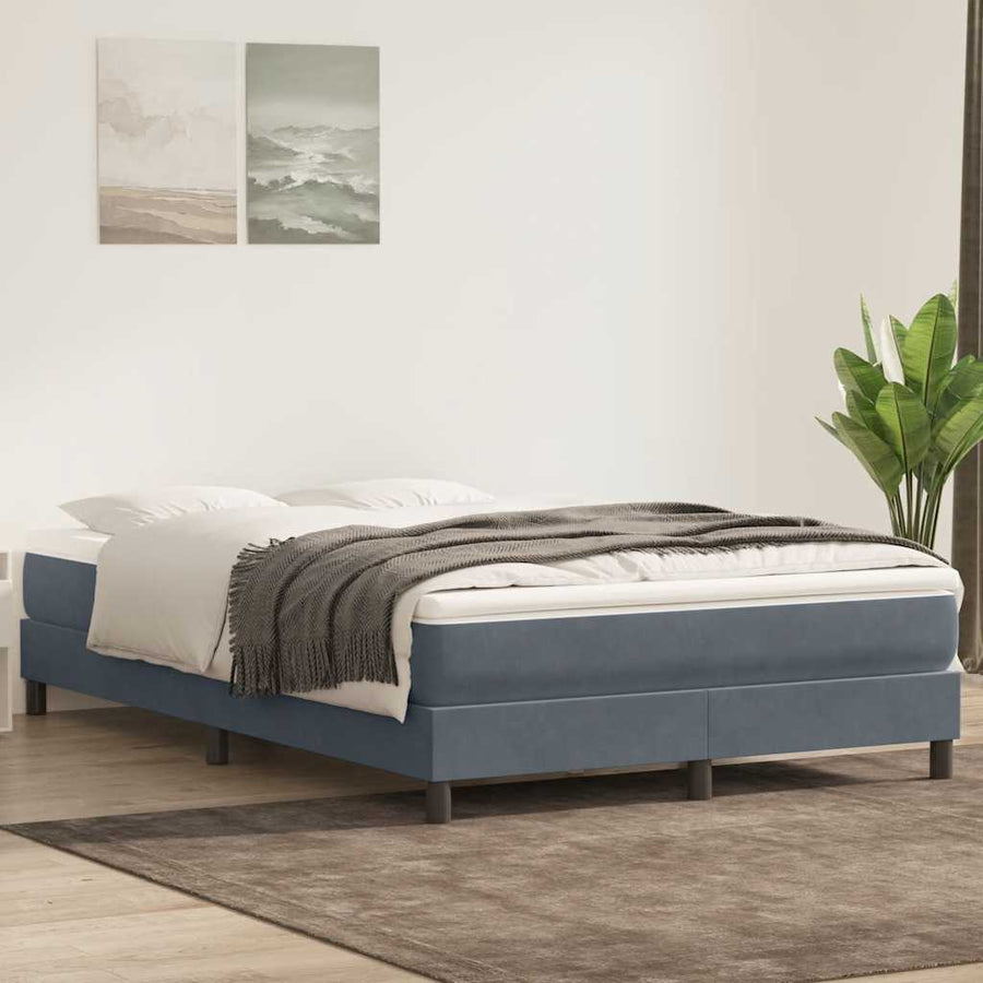 Boxspring zonder matras fluweel donkergrijs 160x220 cm