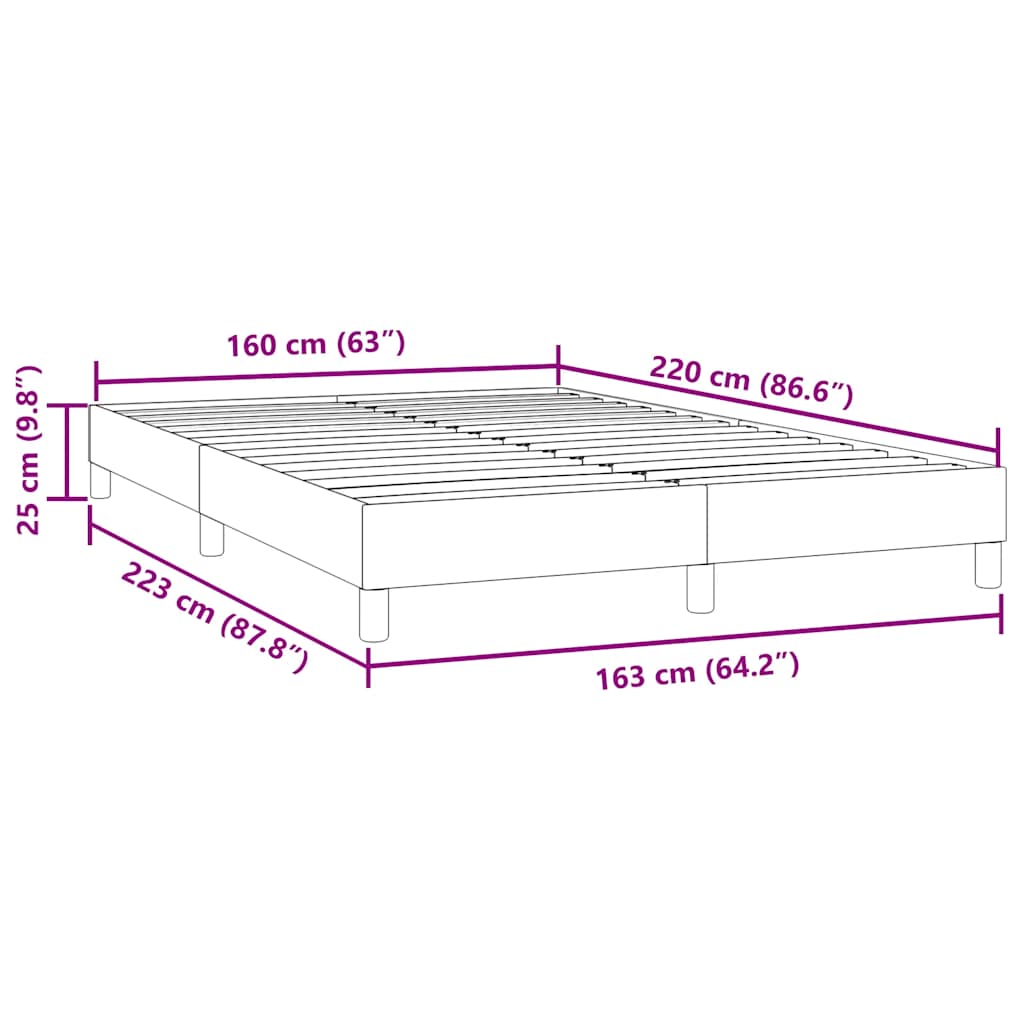 Bed boxspring zonder matras 160x220 cm fluweel zwart