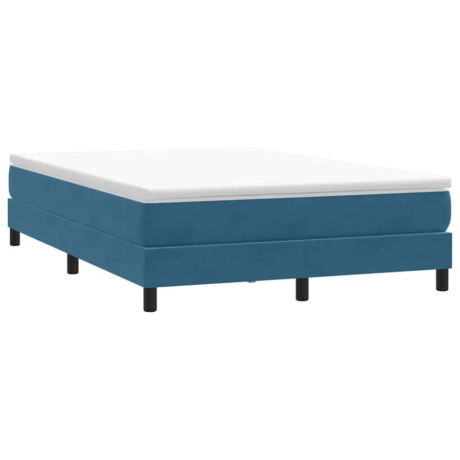 Boxspring zonder matras fluweel donkerblauw 160x220 cm